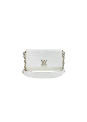 White Crocodile Twist Bag